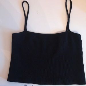 Brandy Melville waffle knit black tank :)